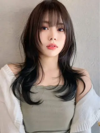 ミディアム カラー 縮毛矯正×髪質改善 小笠原大樹のヘアスタイル