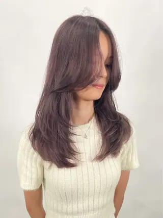 セミロング ❣️大人色気レイヤー 美髪縮毛 金山❣️のヘアスタイル