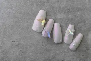 ロング カラー ヘアアレンジ ネイル Aayley アイリ―サロンのネイルデザイン