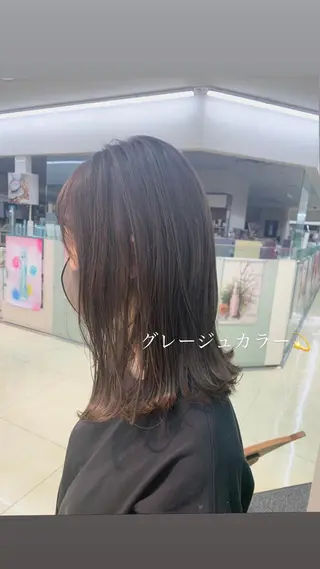 ミディアム カラー 似合わせカラー/艶 髪質改善/ヨシザキのヘアスタイル