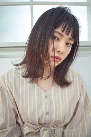 ミディアム カラー パーマ ヘアアレンジ メンズ キッズ ネイル マツエク・マツパ EnBlesS西宮 マンツーマン神道有基のヘアスタイル