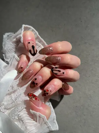 ネイル I-nailロング /ワンホン/キラキラのネイルデザイン