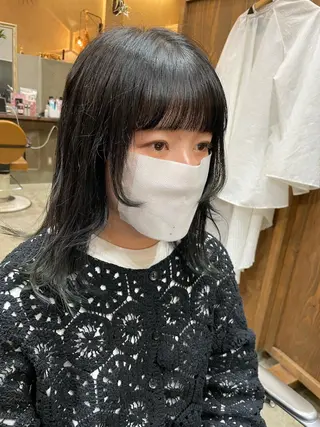 ミディアム カラー lanugo 越打　優のヘアスタイル