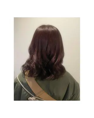 ミディアム カラー パーマ ヘアアレンジ 🎀レイヤーカット/ 艶カラー/ﾕｶ🎀のヘアスタイル