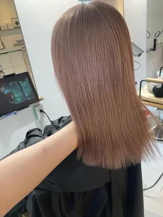 ミディアム ✨色持ちの良い艶 カラー✨蟹江真世のヘアスタイル