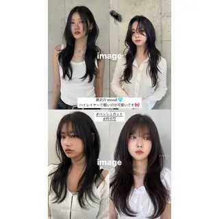 ロング ハッシュカット/ハイ トーン/MANAMIのヘアスタイル