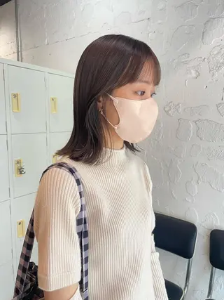 ミディアム カラー ヘアアレンジ satsuki 暖色・ブラウンカラーのヘアスタイル