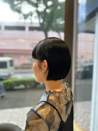 ショート クロスパーマ/うる艶 カラー/Kurumiのヘアスタイル