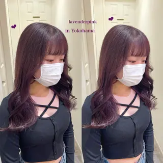 セミロング カラー シールエクステ横浜 🐏☁️miminaのヘアスタイル