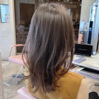 セミロング 顔まわりカット🌟 くびれヘア/寺門遥輝のヘアスタイル