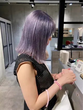 ミディアム カラー ヘアアレンジ mina 🐈‍⬛ ラフな似合わせヘアのヘアスタイル