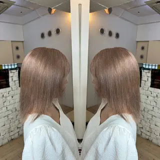 ミディアム カラー ハイライト/レイヤー /ハイトーン/AOIのヘアスタイル