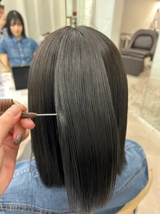ミディアム ハルカ 透明感カラー 美髪縮毛矯正🥣のヘアスタイル