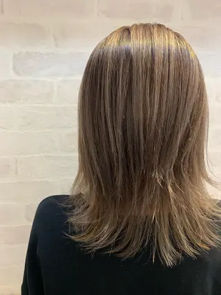 ミディアム カラー ヘアアレンジ きむえり/髪質改善 /うねり広がり改善のヘアスタイル