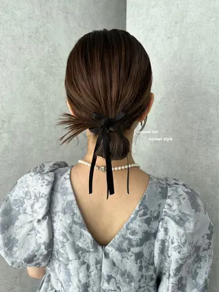 ミディアム ヘアアレンジ v-lab studio所属・韓国レイヤーカット/ 艶カラー/ noaのヘアスタイル