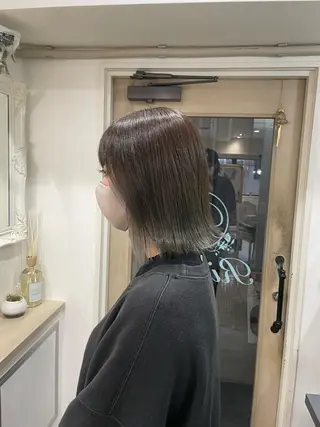 ミディアム カラー ミルクティーベージュ /三村克彦のヘアスタイル