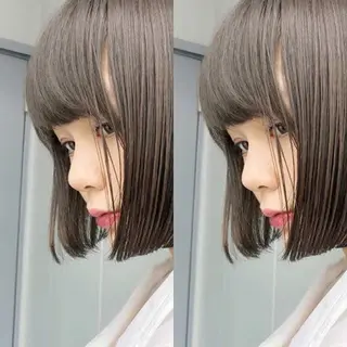 ショート パーマ 縮毛矯正×艶髪カラー 髪質改善/三ツ木のヘアスタイル