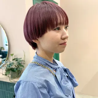 ショート 艶ブリーチカラー✨ ボブレイヤーSakiのヘアスタイル
