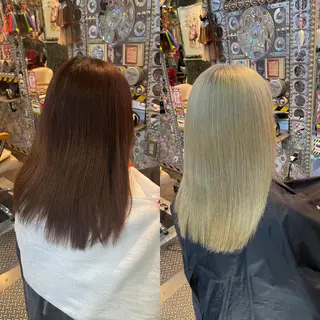 ミディアム カラー ヘアアレンジ 🌈派手髪エクステ ブレイズ🌈ひろとのヘアスタイル