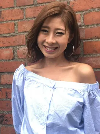 セミロング カラー 及川 祐輔のヘアスタイル