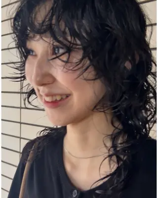 セミロング カラー パーマ デザインパーマ/ カット/nanaのヘアスタイル