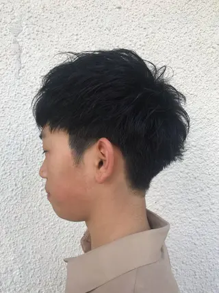ショート カラー パーマ メンズ ニュアンスパーマ/ レイヤー/茶屋町のヘアスタイル