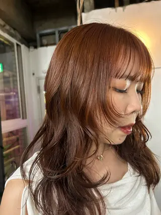 ロング カラー maho/垢抜け カラーパーマメイクのヘアスタイル