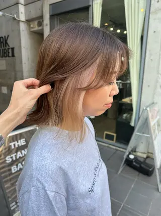 ミディアム カラー ヘアアレンジ 天神/ブリーチ/ ブリーチなしカラーのヘアスタイル