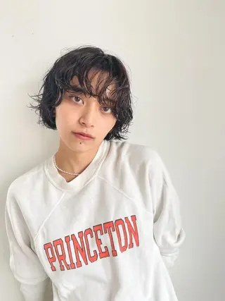 ミディアム カラー パーマ CEINE OURのヘアスタイル