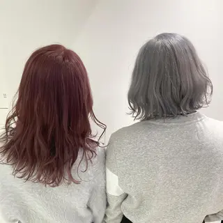 セミロング カラー エフェクトブリーチ 🌟前澤啓太朗のヘアスタイル