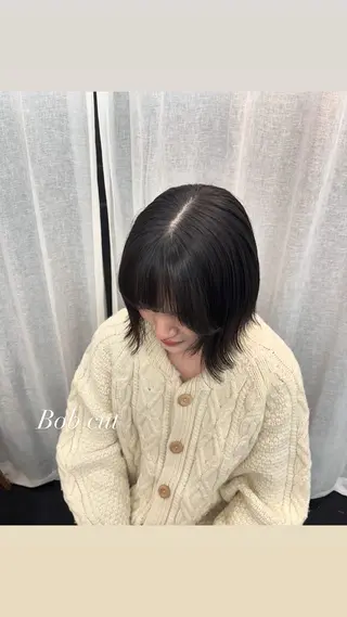 ミディアム 【ヤマザキアヤメ】 艶カラー/縮毛矯正のヘアスタイル