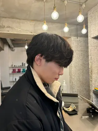 ミディアム パーマ メンズ fifth 庄子愛彩のヘアスタイル