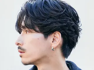 ミディアム パーマ メンズ fifth park 六反穂 龍介のヘアスタイル