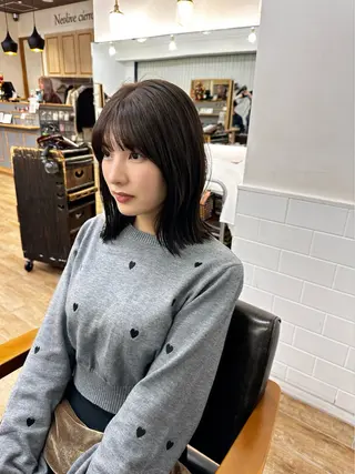 ミディアム カラー パーマ ヘアアレンジ メンズ キッズ 骨格レイヤーカット 🌿美髪縮毛矯正のヘアスタイル