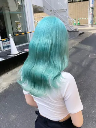 セミロング 🤍ムラ修正ブリーチ 🤍原宿/YUUのヘアスタイル