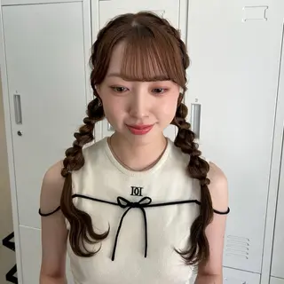 ロング MIDORI🎀 透明感/ベージュのヘアスタイル