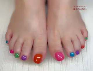ネイル ショートネイル 森のさんぽ道のネイルデザイン