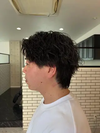ショート パーマ メンズ メンズパーマ ヘアカラー大成のヘアスタイル