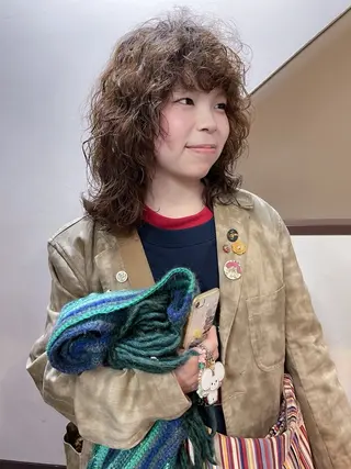 ミディアム パーマ 安部佑哉/ハイトーン /レイヤー/ブリーチのヘアスタイル