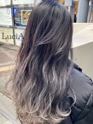 ロング ヘアアレンジ カラー LuciA/エクステ カラーのヘアスタイル