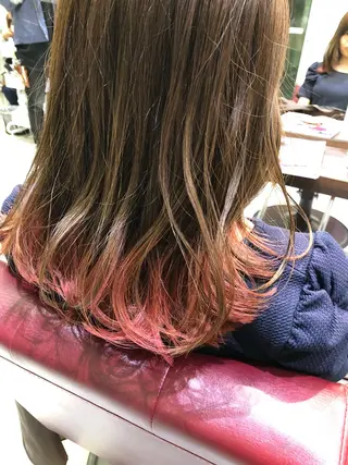 セミロング カラー 松本 明日可のヘアスタイル