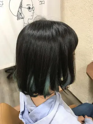 ミディアム カラー 磧本 祐里恵のヘアスタイル