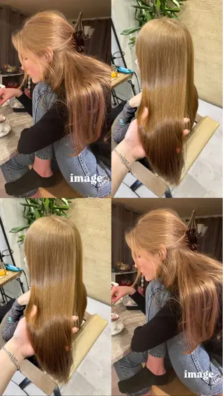 ロング カラー ブリーチなしwカラー /艶カラー/oukaのヘアスタイル