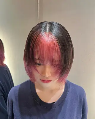 ショート カラー ヘアアレンジ 原宿・デザインカラー YUI🤍ྀིのヘアスタイル