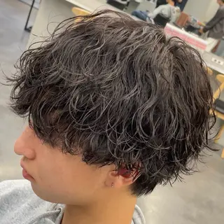 ミディアム パーマ ヘアアレンジ メンズ fifth 石川 凪のヘアスタイル