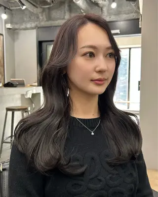 ロング カラー レイヤーカット／韓国 🤎きのした いちかのヘアスタイル