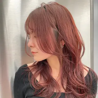セミロング カラー ヘアアレンジ 艶カラー/髪質改善 /顔まわり/内藤　輝のヘアスタイル
