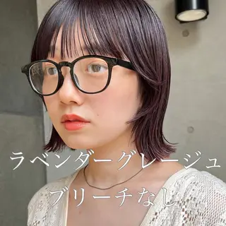 セミロング カラー 暖色/艶髪/ボブ/ ショート/Ayaのヘアスタイル