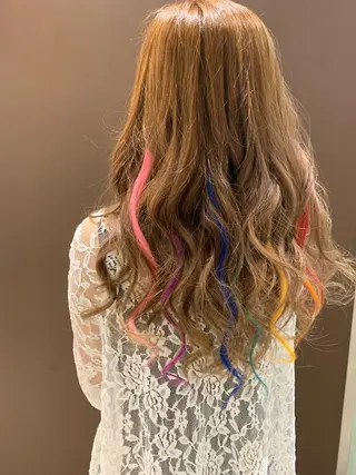 ロング カラー ヘアアレンジ きむえり/髪質改善 /うねり広がり改善のヘアスタイル