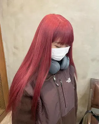 ロング カラー ヘアアレンジ 【ピンク/韓国ヘア/ ヘアセット】亜海のヘアスタイル